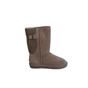 BEARPAW Women's Boots SUEDE W/ KNIT DETAIL Beige Color Size 7 No Box